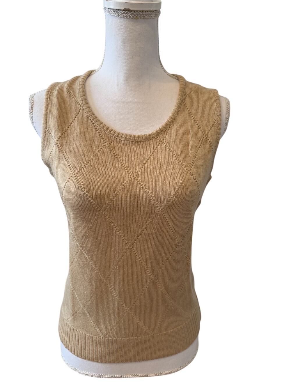 Vintage 70s Sears Argyle Sweater Vest Coffee